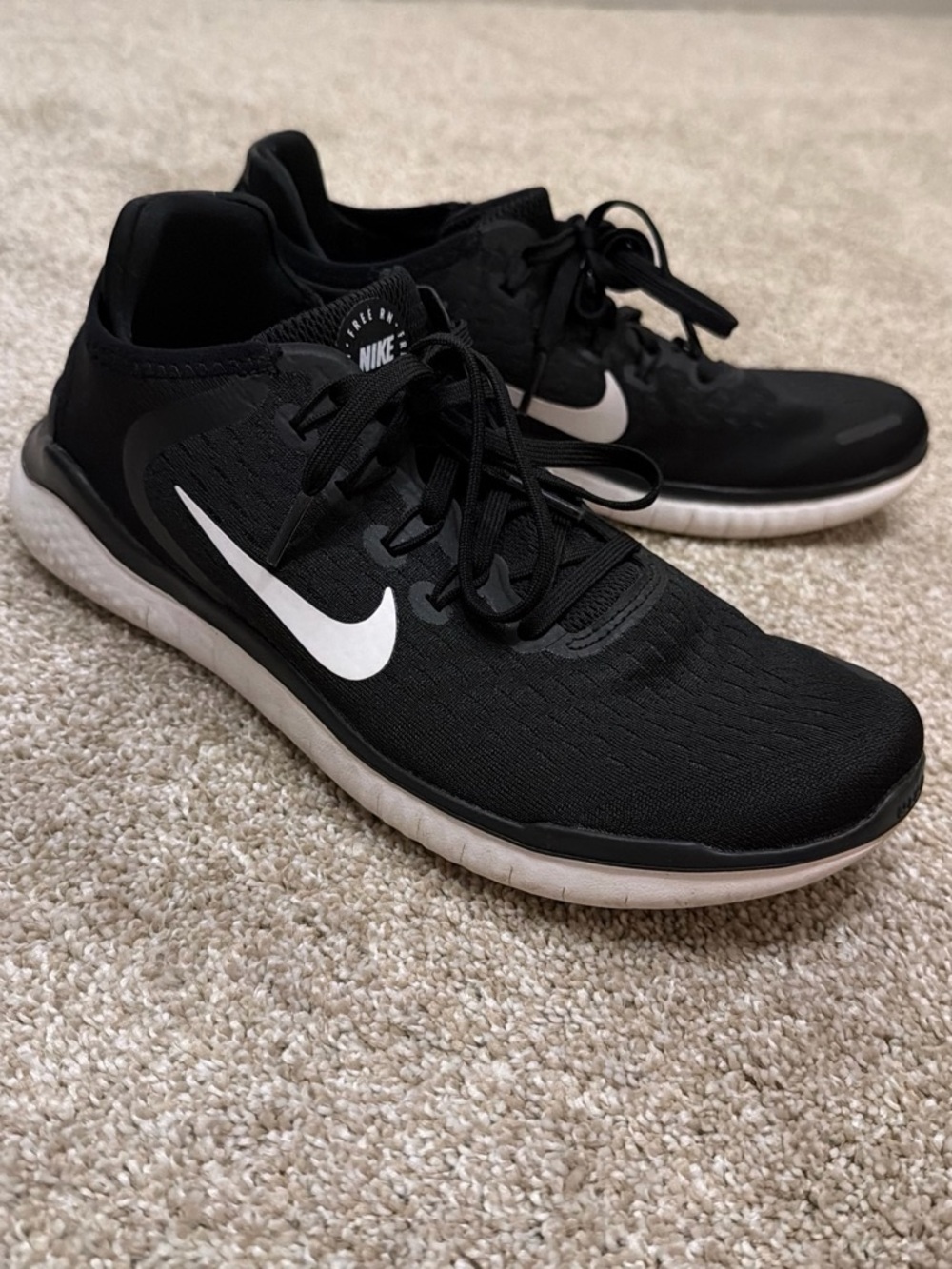 Nike Free RN 2018 Women's Running Shoes Black White 942837-001 Size 9
